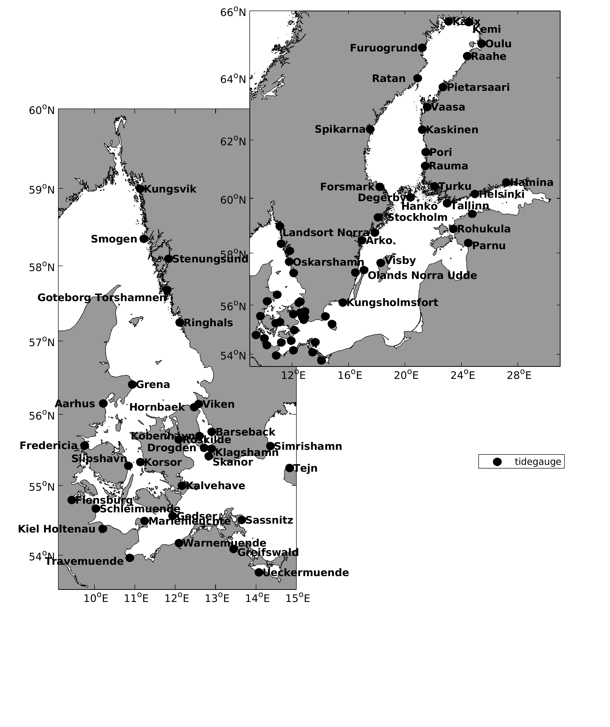Overview sea level stations